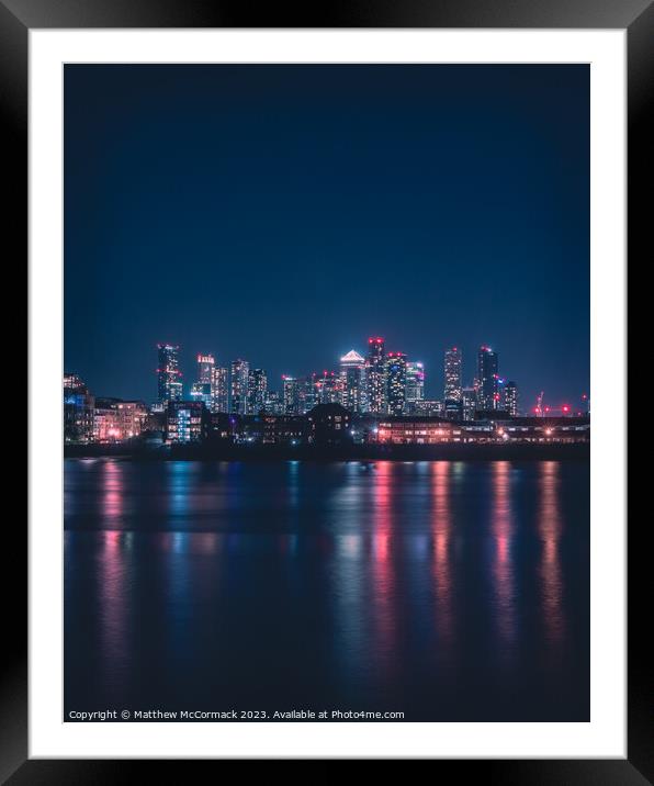 Canary Wharf Long Exposure 4 Framed Mounted Print by Matthew McCormack