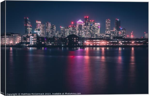 Canary Wharf Long Exposure 5 Canvas Print by Matthew McCormack