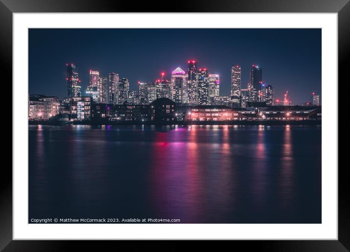 Canary Wharf Long Exposure 5 Framed Mounted Print by Matthew McCormack