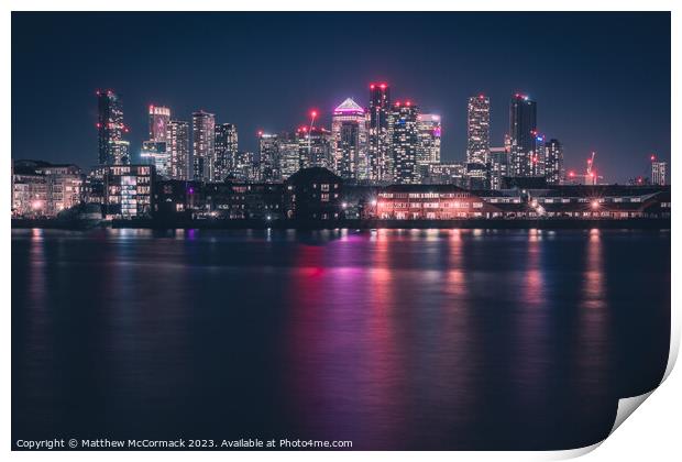 Canary Wharf Long Exposure 5 Print by Matthew McCormack