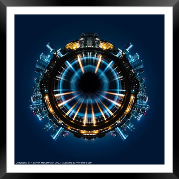 Mini Planet - Canary Wharf Framed Mounted Print by Matthew McCormack