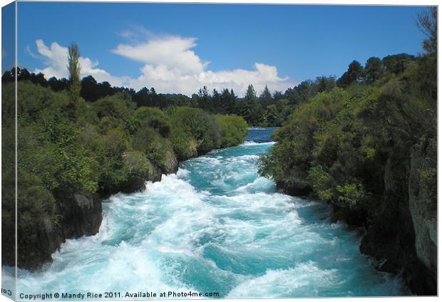 Huka Falls Waikato River NZ Canvas Print by Mandy Rice