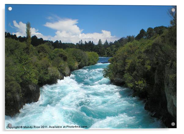 Huka Falls Waikato River NZ Acrylic by Mandy Rice