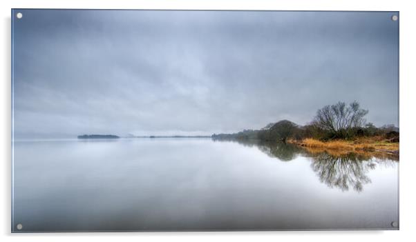 Misty Loch Leven Acrylic by William Starkey