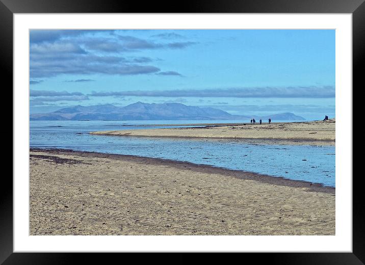 Pow Burn Prestwick and Arran`s mountains Framed Mounted Print by Allan Durward Photography