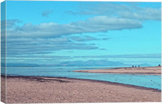 Pow burn estuary Prestwick, Arran`s mountains. Canvas Print by Allan Durward Photography