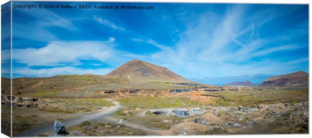 View on Montana de Guenia on the Canary Island of Lanzarote Canvas Print by Kristof Bellens