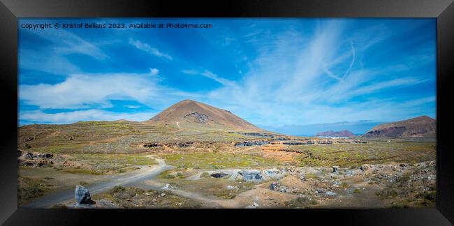 View on Montana de Guenia on the Canary Island of Lanzarote Framed Print by Kristof Bellens