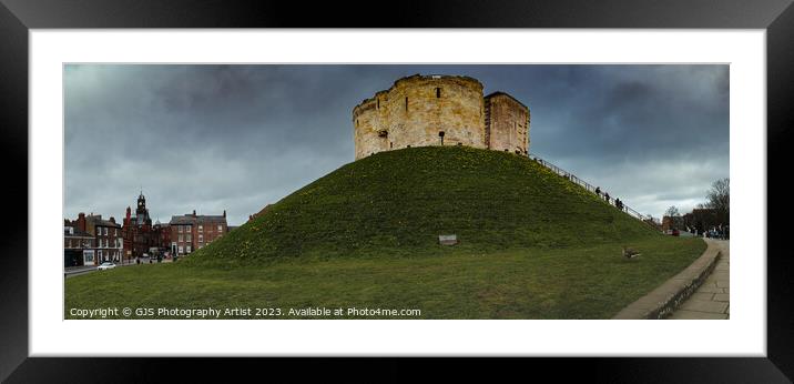 Clifford's Tower York Panorama  Framed Mounted Print by GJS Photography Artist