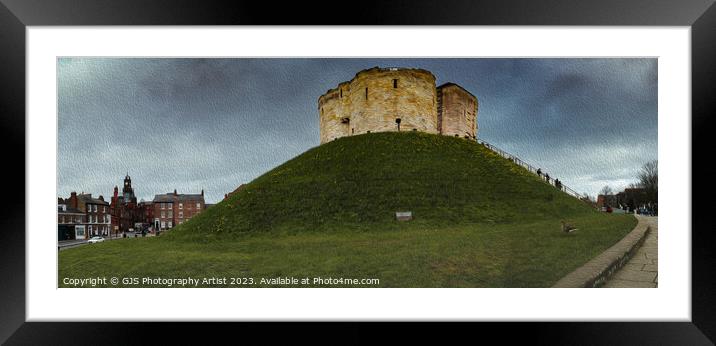 Clifford's Tower York Panorama In Oil Framed Mounted Print by GJS Photography Artist