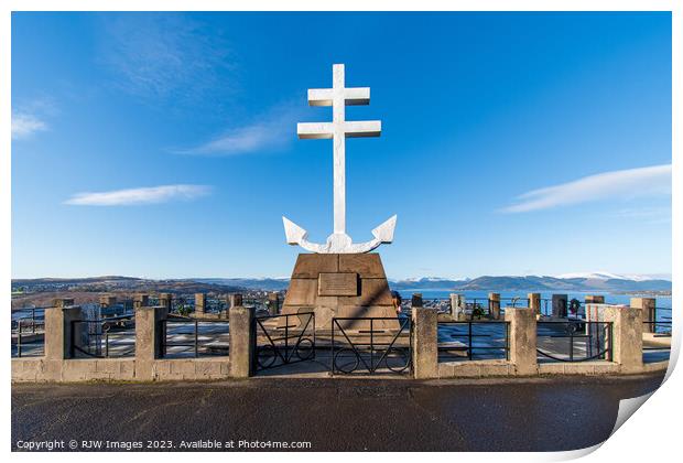 Lyle Hill's Free French Memorial Cross Print by RJW Images