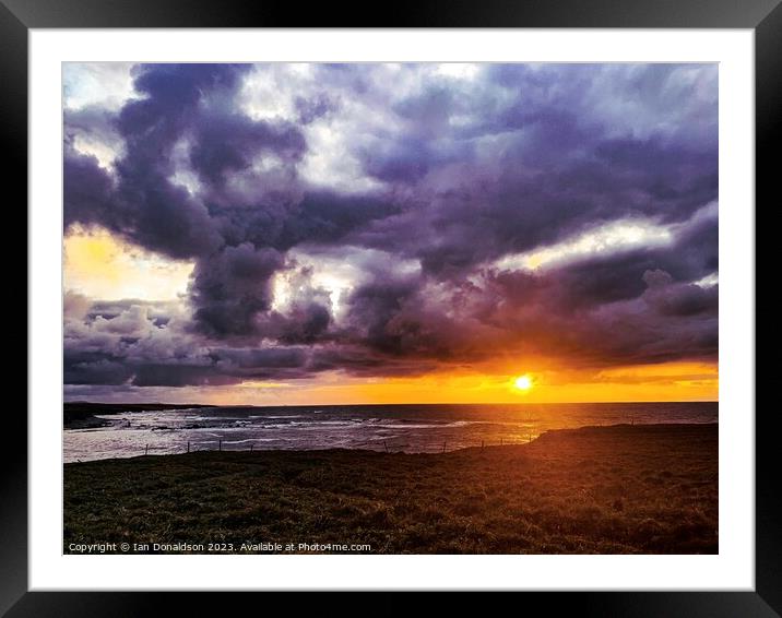 Sunset over Borve Framed Mounted Print by Ian Donaldson