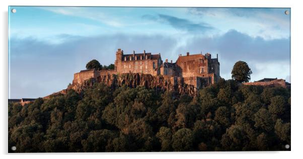 Sunset on Stirling Castle Acrylic by Anthony McGeever