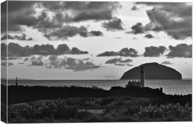 Turnberry sunset, cloud contrasts (black&white) Canvas Print by Allan Durward Photography