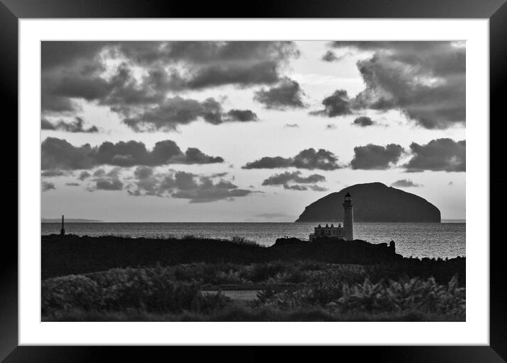 Turnberry sunset, cloud contrasts (black&white) Framed Mounted Print by Allan Durward Photography