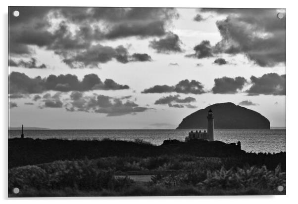 Turnberry sunset, cloud contrasts (black&white) Acrylic by Allan Durward Photography