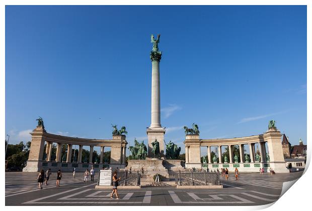 Millennium Monument on Heroes Square in Budapest Print by Artur Bogacki