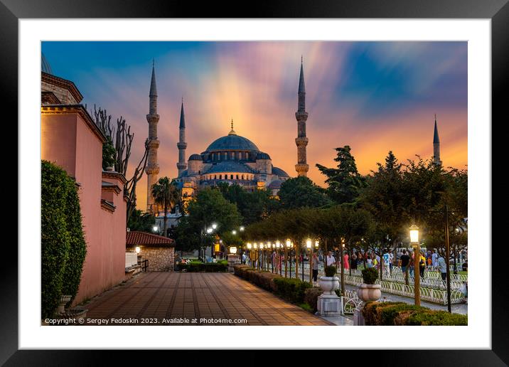 Sultan Ahmet Park and Blue Mosque, Istanbul, Turkey. Framed Mounted Print by Sergey Fedoskin