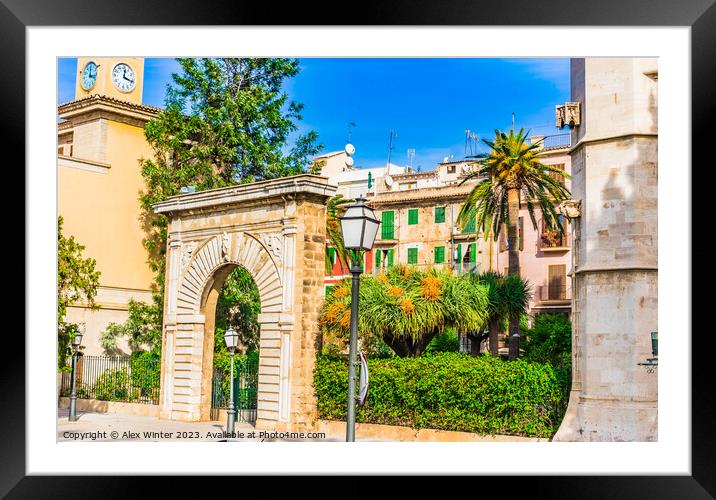 Picturesque Historic city center of Palma  Framed Mounted Print by Alex Winter