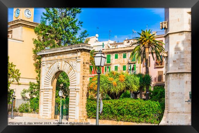 Picturesque Historic city center of Palma  Framed Print by Alex Winter
