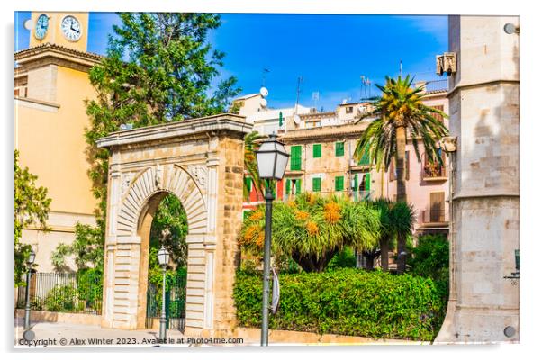 Picturesque Historic city center of Palma  Acrylic by Alex Winter