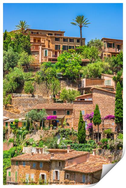 Beautiful village Deia on Majorca island Print by Alex Winter