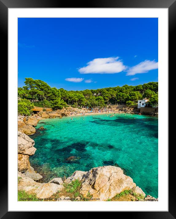 Cala Gat near cala ratjada Framed Mounted Print by Alex Winter