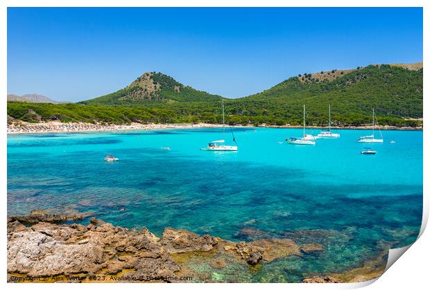 Beach of Cala Angulla Mallorca island Spain Print by Alex Winter