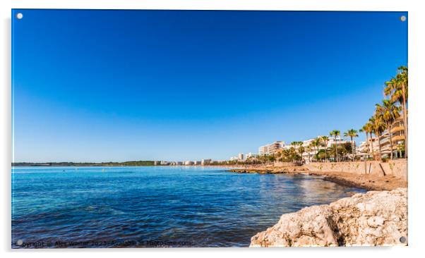 Spain Majorca island, beach coast of Cala Millor Acrylic by Alex Winter