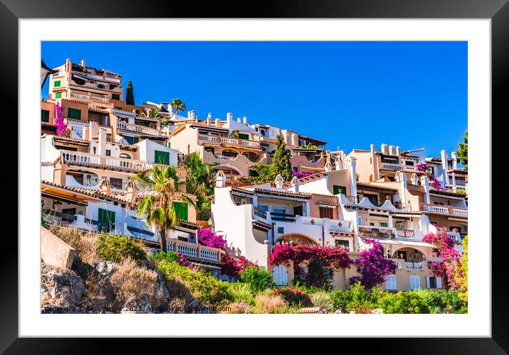 Mediterranean houses of Cala Fornells, Majorca Framed Mounted Print by Alex Winter