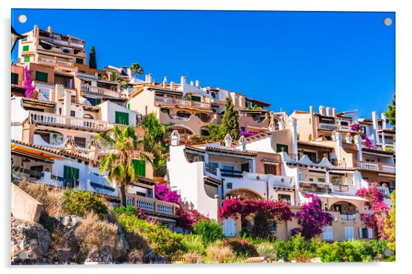 Mediterranean houses of Cala Fornells, Majorca Acrylic by Alex Winter