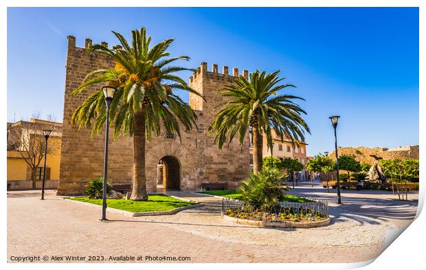 Historic city center of Alcudia Fortress Print by Alex Winter