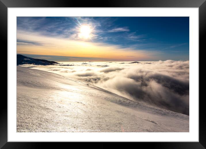Snowdonia inversion winter walk Framed Mounted Print by John Henderson