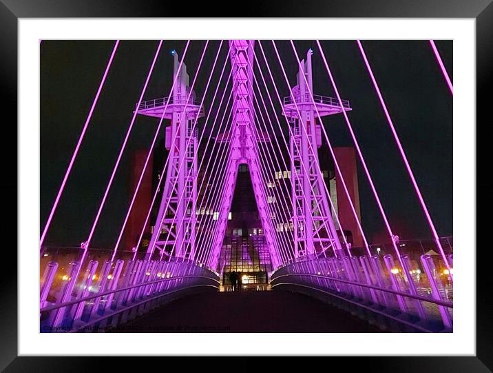 Millenium Bridge, Salford Quays Framed Mounted Print by Michele Davis