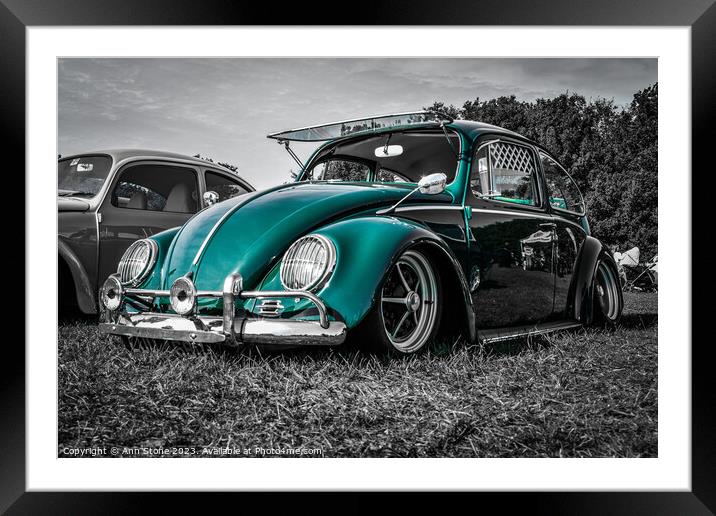 Volkswagen beetle Framed Mounted Print by Ann Stone