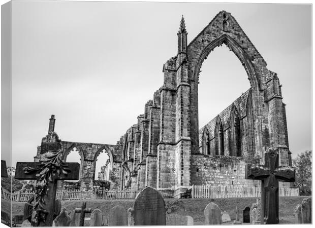 Bolton Abbey in black and white Canvas Print by Jason Wells