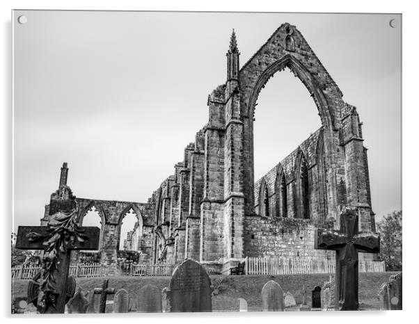 Bolton Abbey in black and white Acrylic by Jason Wells