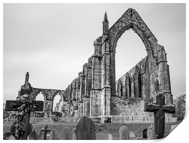 Bolton Abbey in black and white Print by Jason Wells