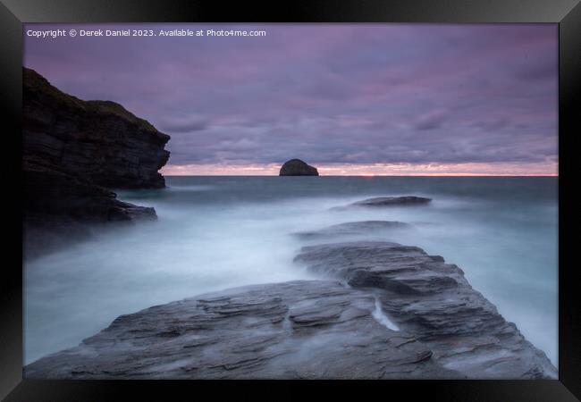 Majestic Cornish Sunset Framed Print by Derek Daniel