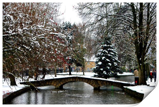 Enchanting Christmas Tree in Bourton on the Water Print by Andy Evans Photos