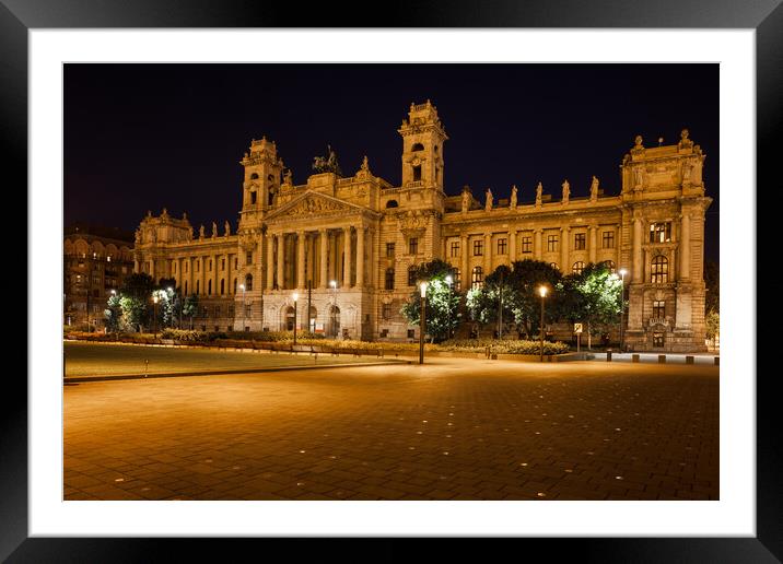 Museum of Ethnography in Budapest at Night Framed Mounted Print by Artur Bogacki