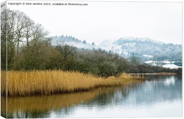 Elterwater in the Great Langdale Valley Lake District Cumbria Canvas Print by Nick Jenkins
