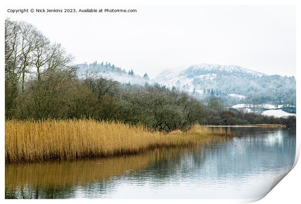 Elterwater in the Great Langdale Valley Lake District Cumbria Print by Nick Jenkins