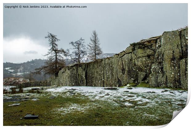 Abandoned Slate Quarry Tilberthwaite Lake District Print by Nick Jenkins