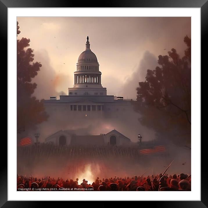 The Chaos of Capitol Hill Framed Mounted Print by Luigi Petro