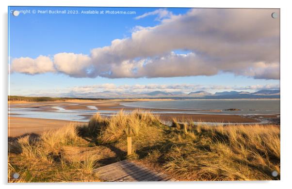 Newborough Beach from Llanddwyn Island Anglesey  Acrylic by Pearl Bucknall