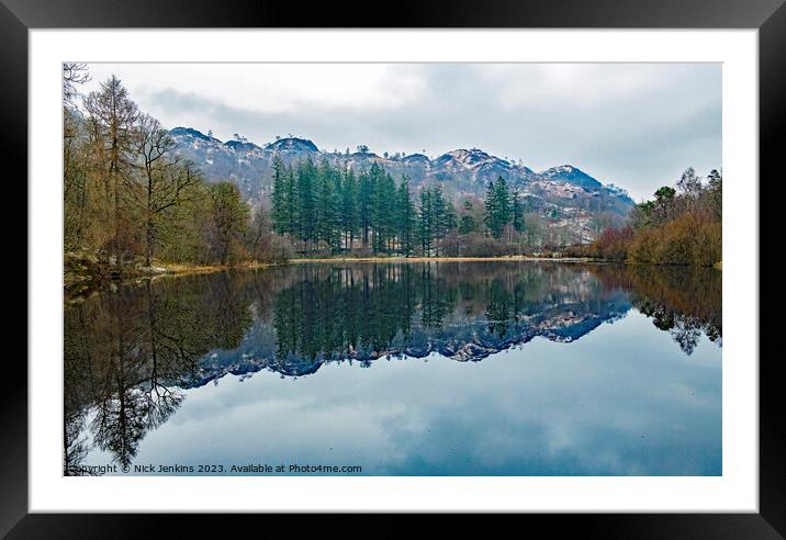 Yew Tree Tarn on Road to Coniston Framed Mounted Print by Nick Jenkins