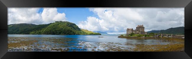 Panorama of Loch Duich and Eilean Donan Castle Framed Print by Chris Mann