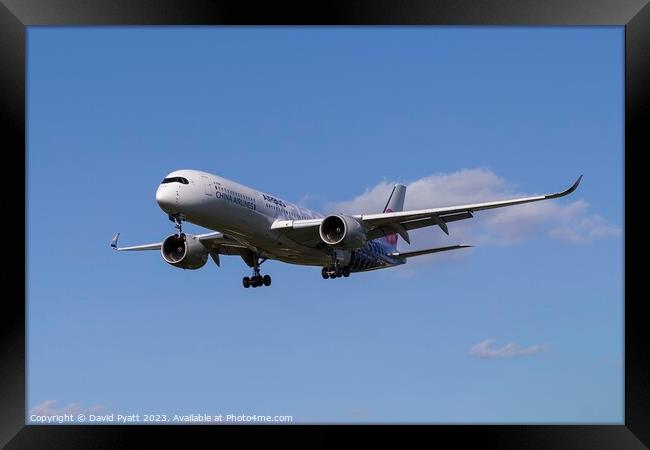 China Airlines Airbus A350 Framed Print by David Pyatt