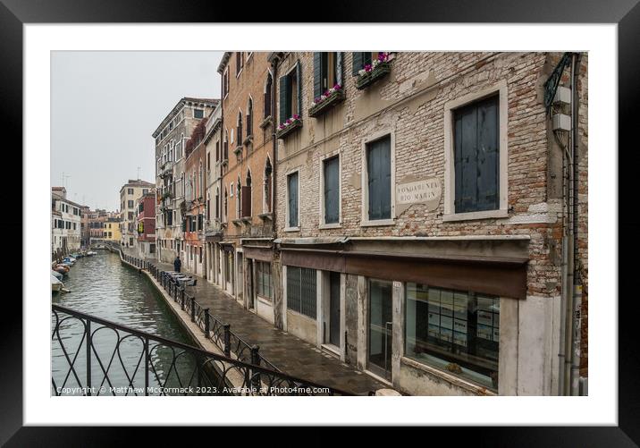 Venice Canal (2) Framed Mounted Print by Matthew McCormack